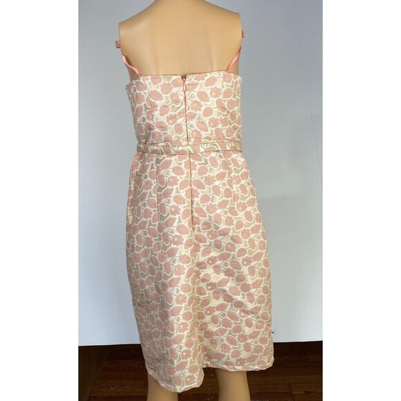 Merona Dress Size 6 Strapless Metallic Gold Peach Lined Built-In Bra Strap Party - Picture 2 of 16